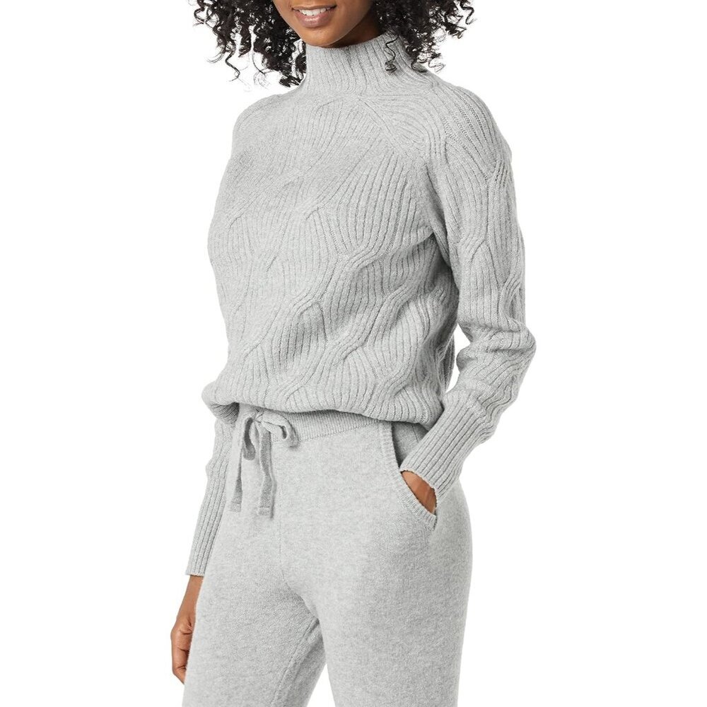 Women's Winter Long-Sleeve Sweater, Soft Touch Funnel Neck Cable Knit
